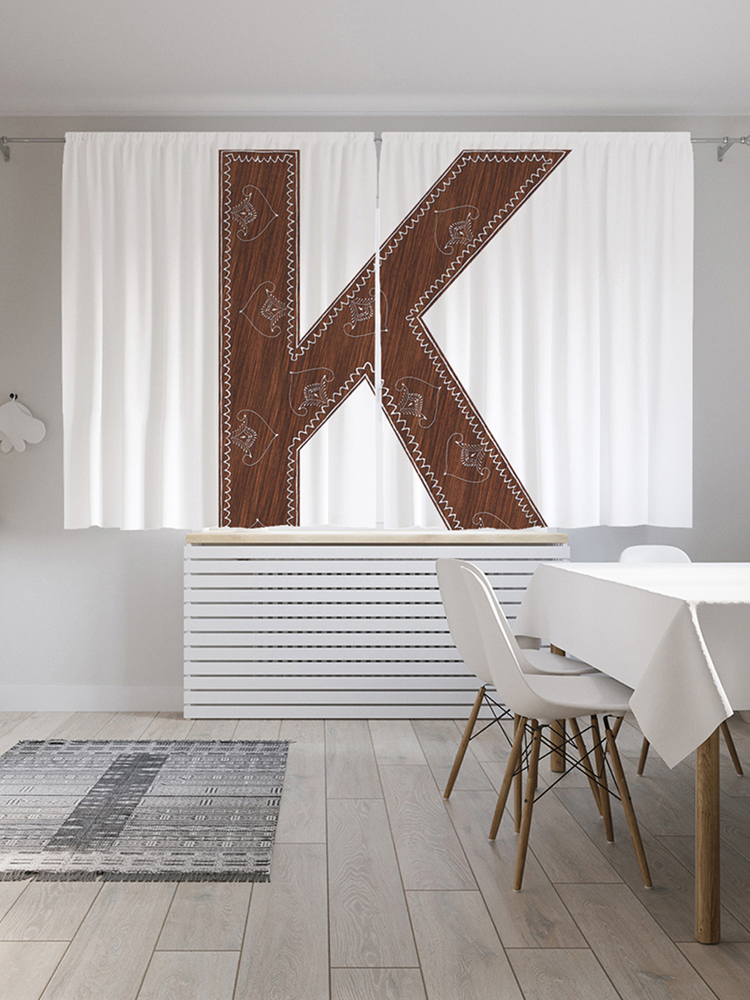 

Шторы с фотопечатью JoyArty "Королевская k" из сатена, 290х180 см