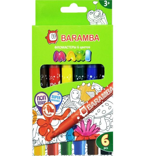 фото Baramba фломастеры baramba maxi 6 штук