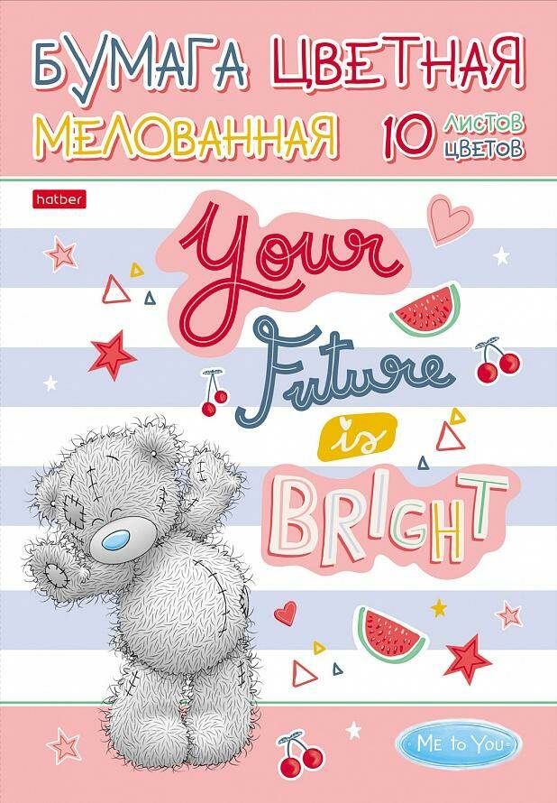 

Набор цветной бумаги мелованной Hatber в папке, 194х280мм, 10 л, 10 цв., Разноцветный