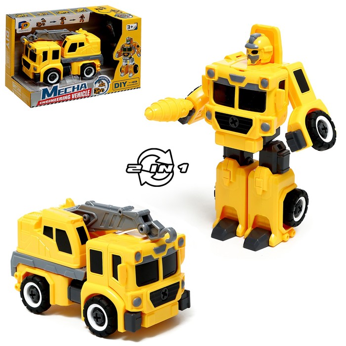 Конструктор винтовой Dade Toys, Кран 9785364, 2 в 1 робот-машина