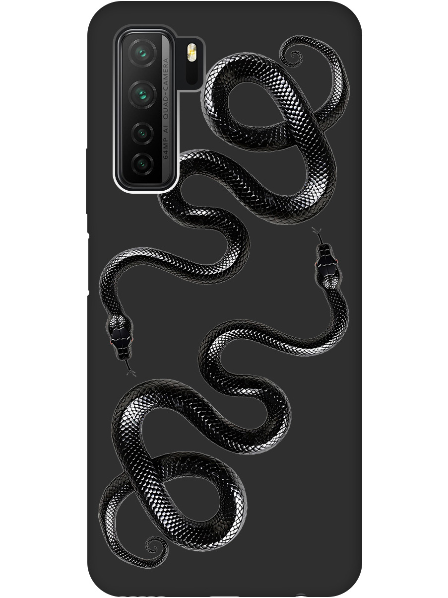 

Силиконовый чехол на Honor 30S / Huawei Nova 7 SE с принтом "Черные мамбы" матовый черный, 722946113