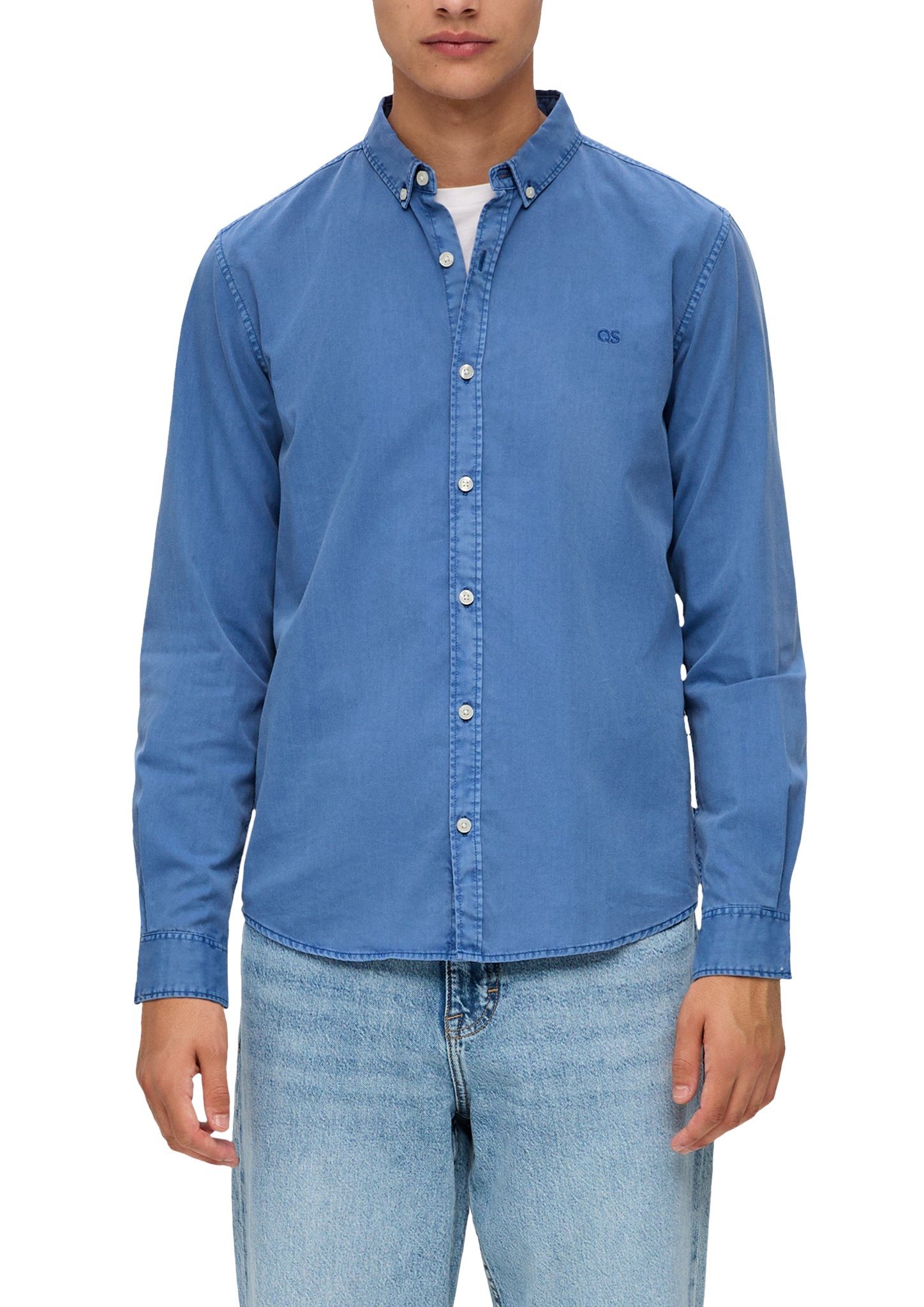 Рубашка мужская QS by s.Oliver 50.3.51.11.120.2134662*5374*L свело-синяя, размер L