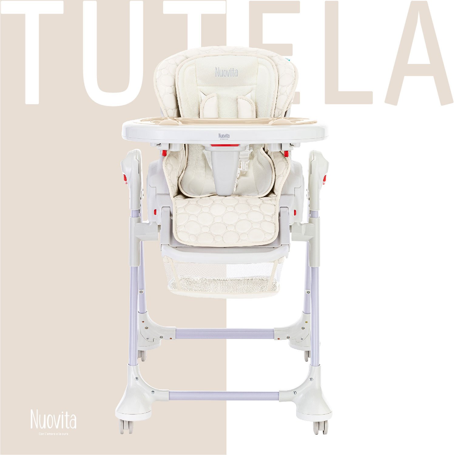 

Стул-шезлонг для кормления Nuovita Tutela (Latte goffratura/Латте с тиснением), Бежевый, Tutela