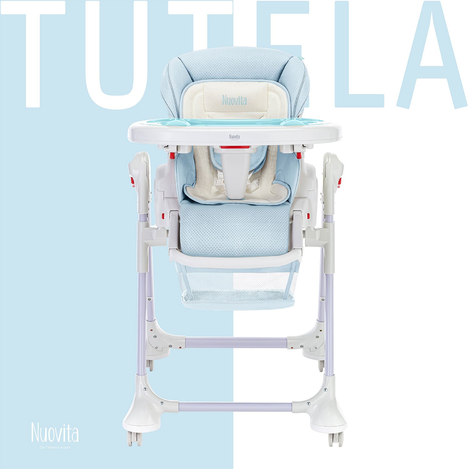 Стул-шезлонг для кормления Nuovita Tutela (Blu perforata/Голубой с перфорацией) стульчик для кормления nuovita tutela