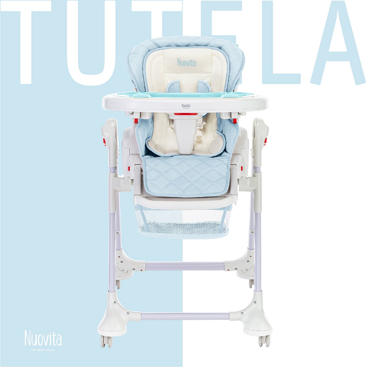 Стул-шезлонг для кормления Nuovita Tutela (Blu trapuntata/Голубой со стежкой) стульчик для кормления nuovita tutela