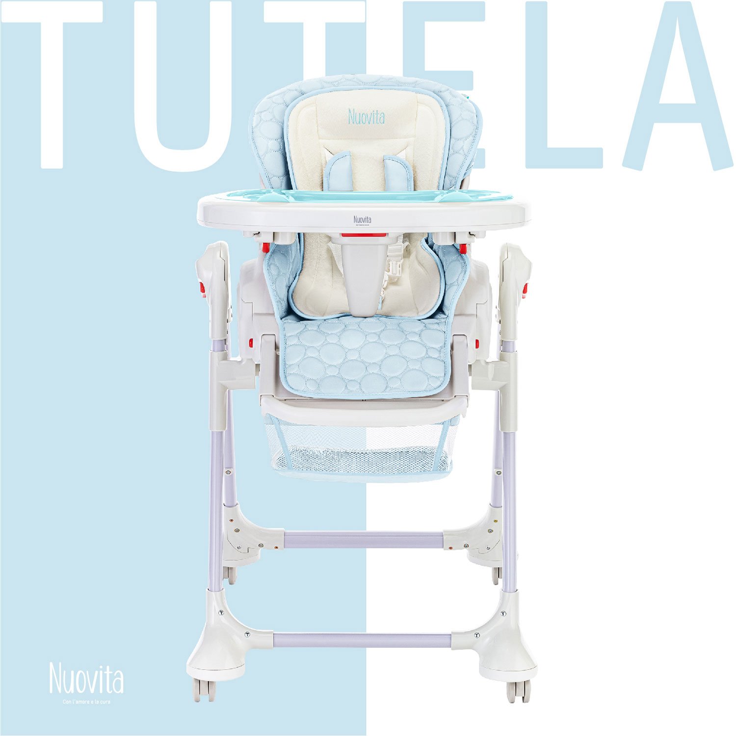 Стул-шезлонг для кормления Nuovita Tutela (Blu goffratura/Голубой с тиснением) стульчик для кормления nuovita tutela