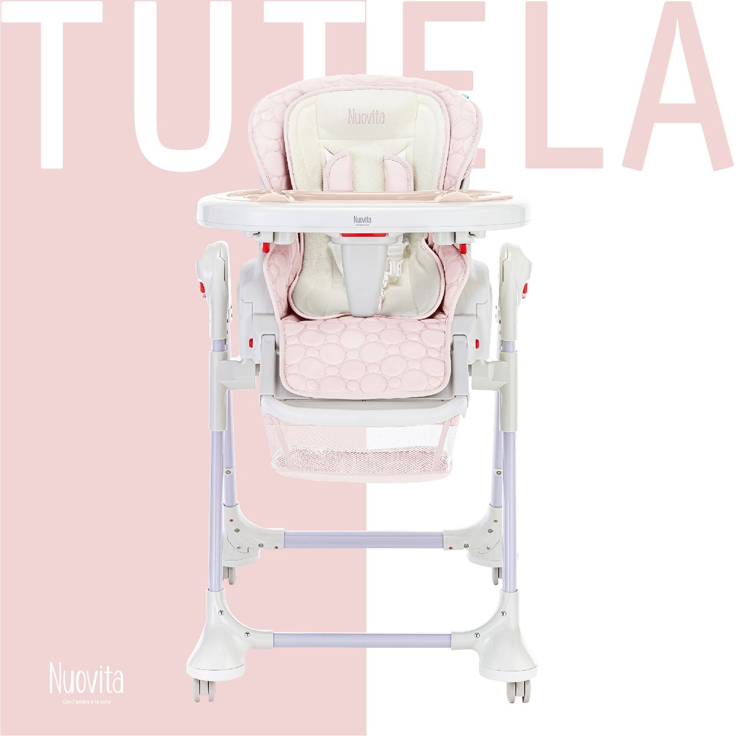 Стул-шезлонг для кормления Nuovita Tutela (Rosa goffratura/Розовый с тиснением) стульчик для кормления nuovita tutela