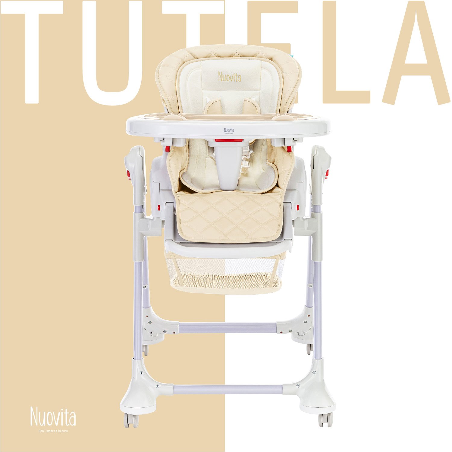 Стул-шезлонг для кормления Nuovita Tutela (Beige trapuntata/Бежевый со стежкой) стульчик для кормления nuovita tutela