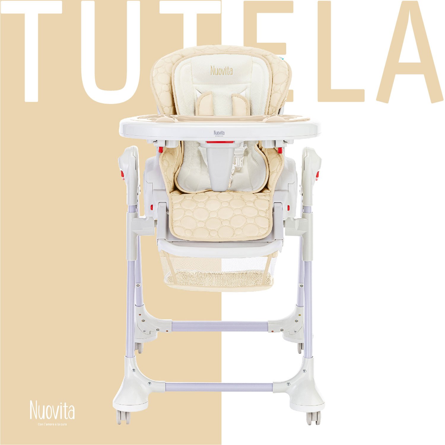 

Стул-шезлонг для кормления Nuovita Tutela (Beige goffratura/Бежевый с тиснением), Tutela
