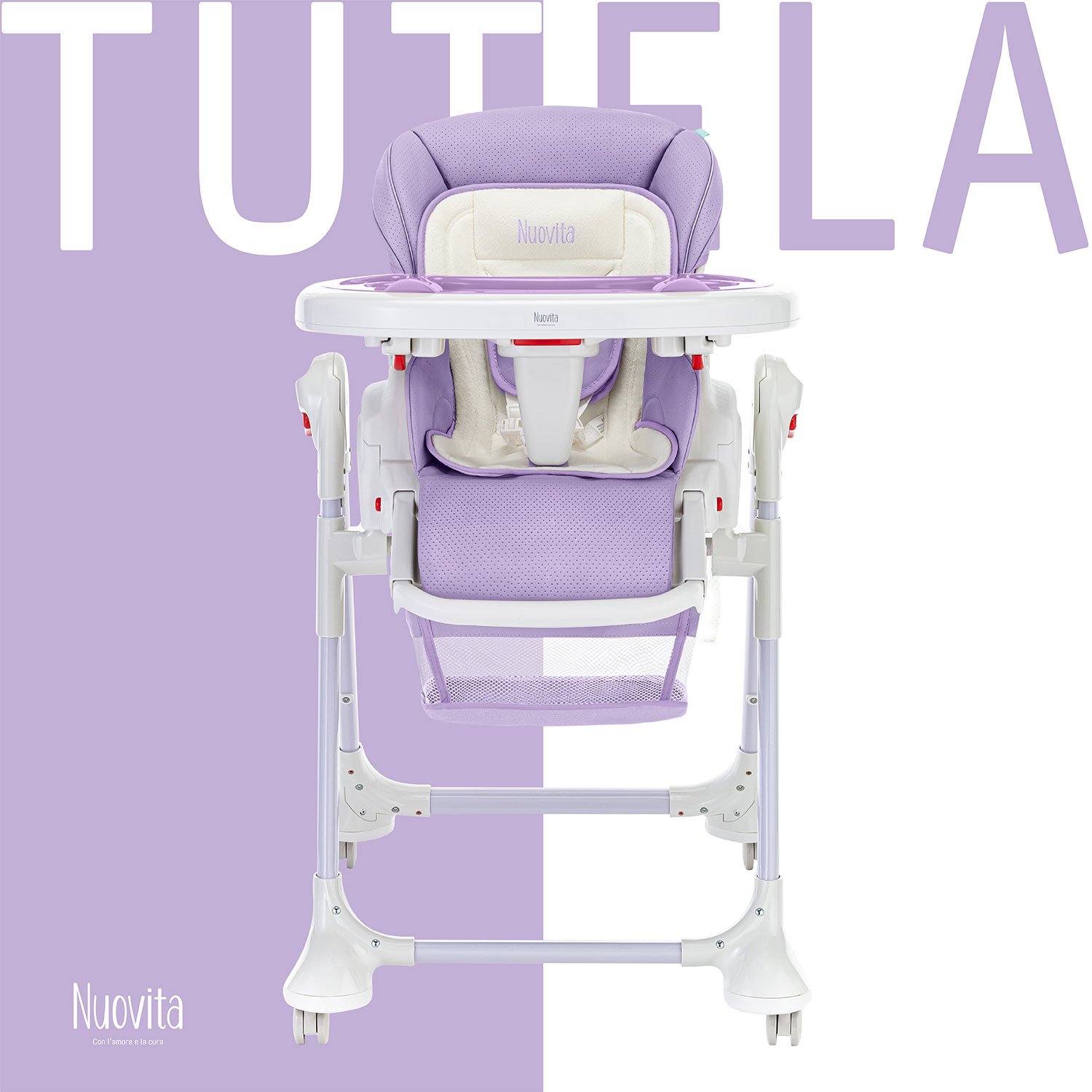 Стул-шезлонг для кормления Nuovita Tutela (Lilla perforata/Сиреневый с перфорацией) стульчик для кормления nuovita tutela