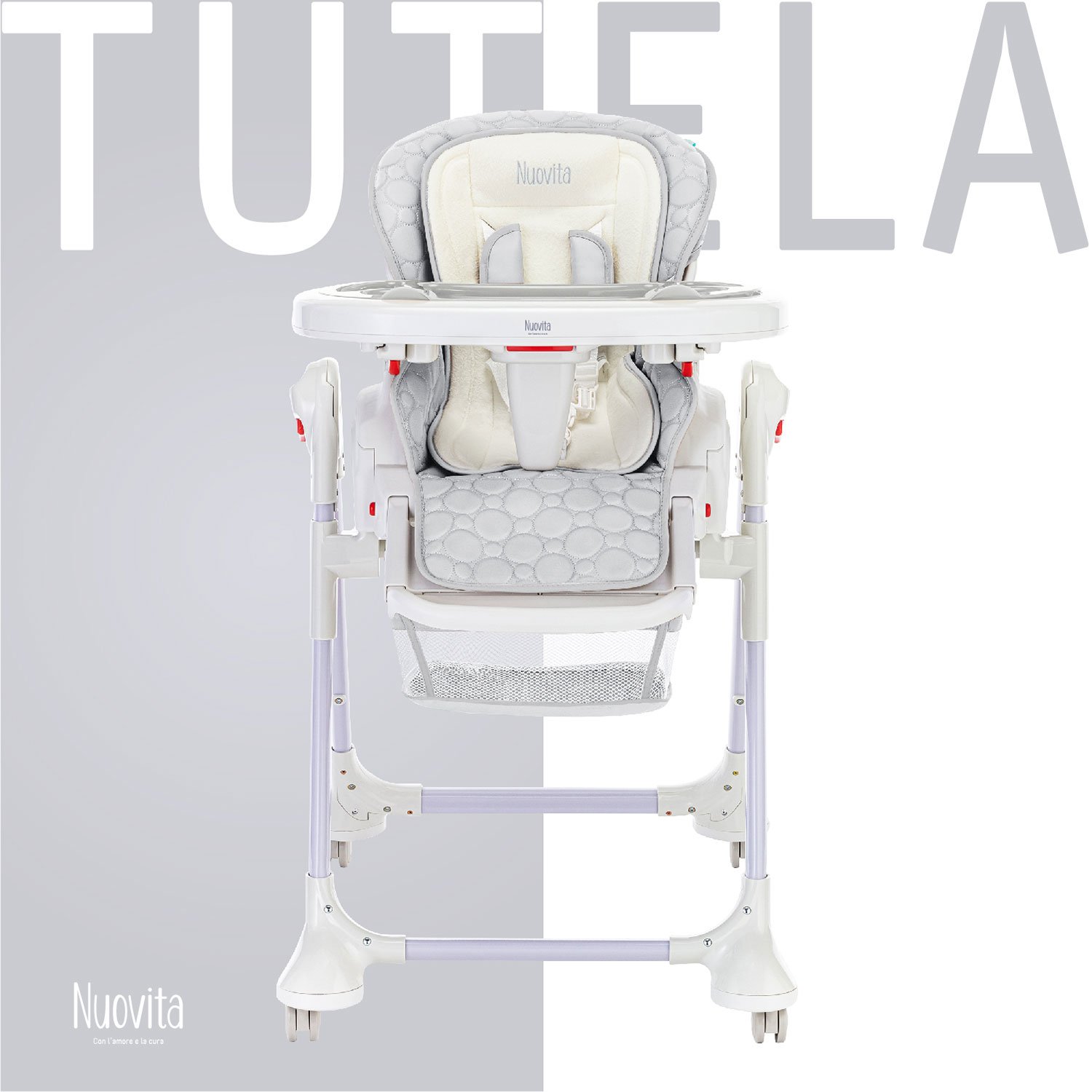 Стул-шезлонг для кормления Nuovita Tutela (Lilla goffratura/Сиреневый с тиснением) кроватка для новорожденного lilla модель aria темно серая матрас dreamtex 120х60 см