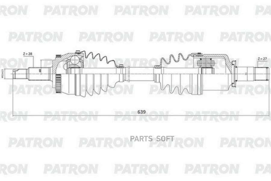 

Полуось лев. GEELY Atlas (NL-3) 28x639,5x62x27 PATRON PDS0567