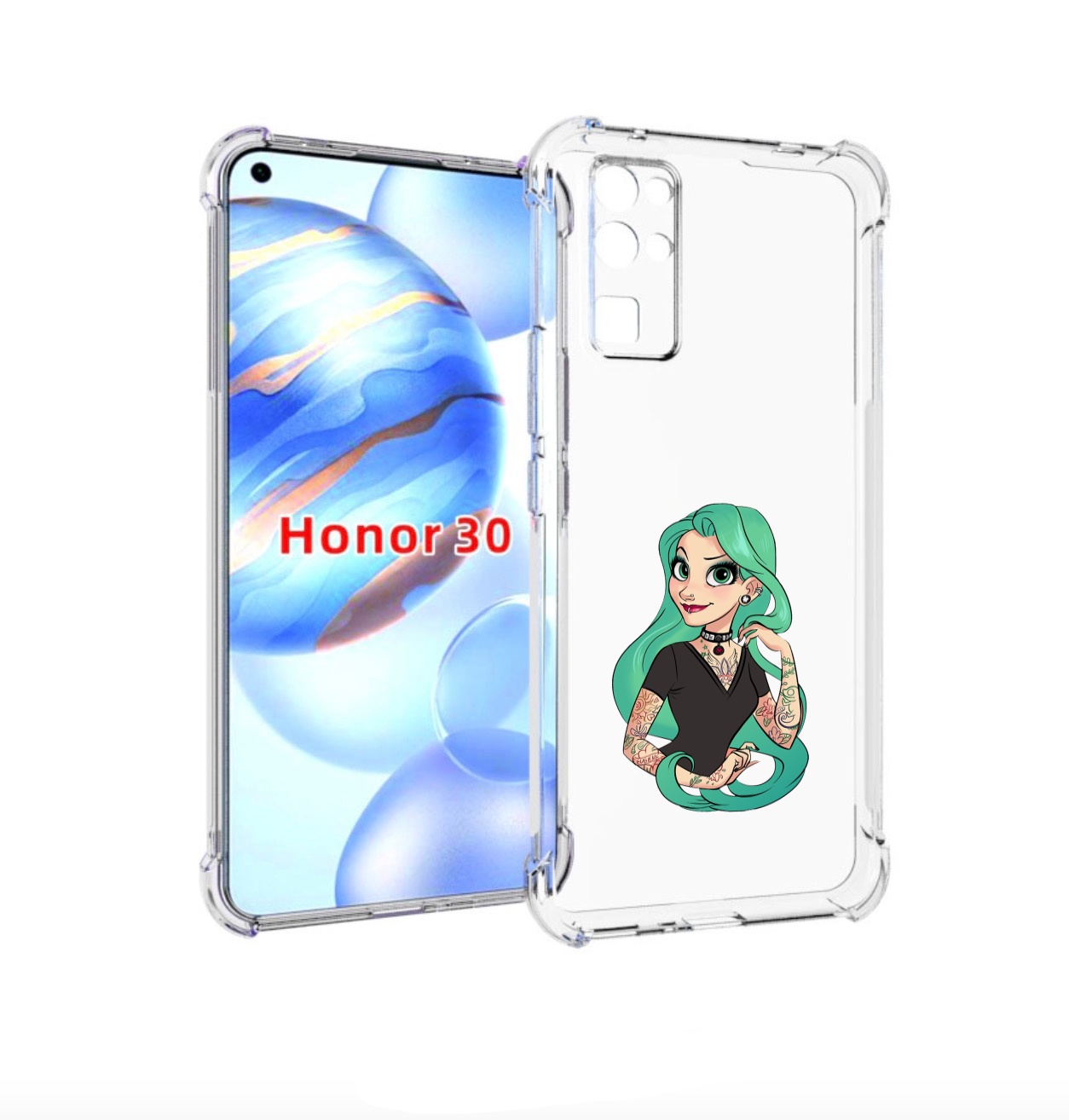 

Чехол бампер MyPads рапунцель-в-тату женский для Honor 30 (BMH-A, Прозрачный, Tocco