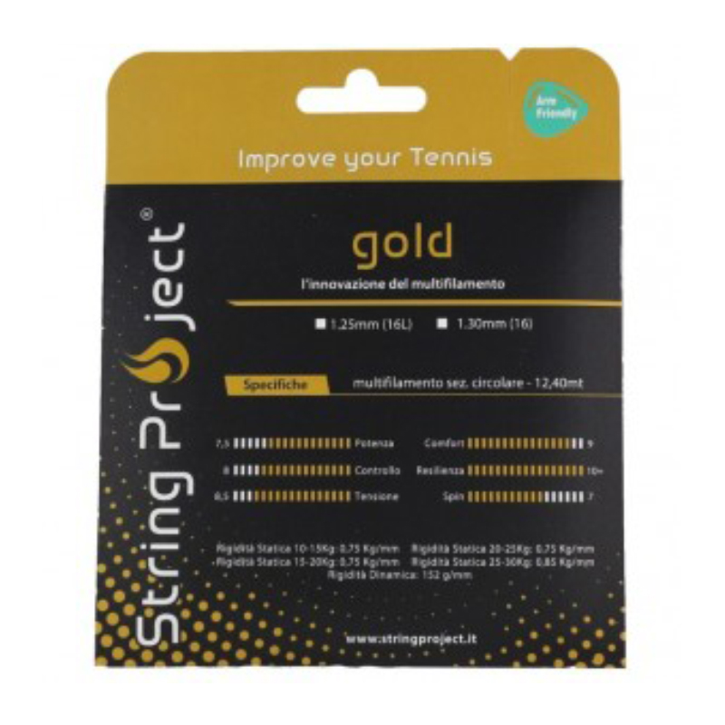Струна для тенниса String Project 12m Gold, Gold, 1.30
