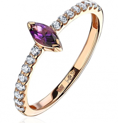 

Кольцо из красного золота с аметистом р.  Эстет 01К3113961-1, 01К3113961-1