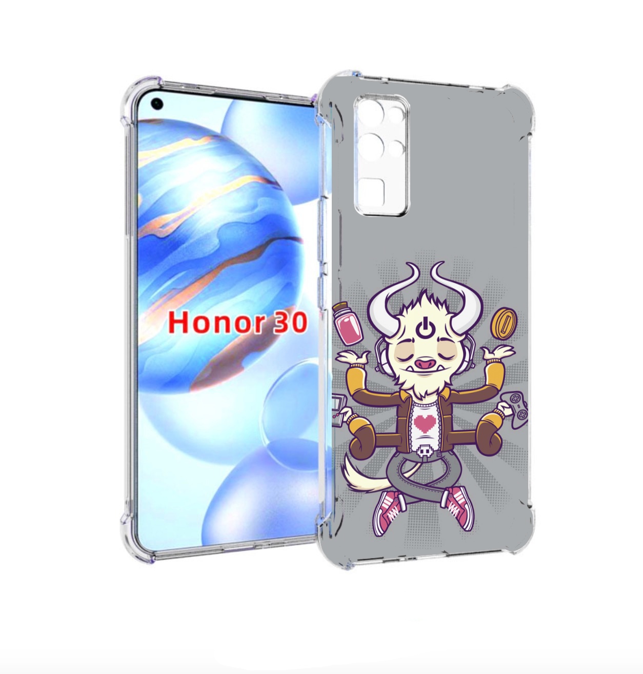 

Чехол бампер MyPads рогатый любитель поиграть для Honor 30 (BMH-, Прозрачный, Tocco