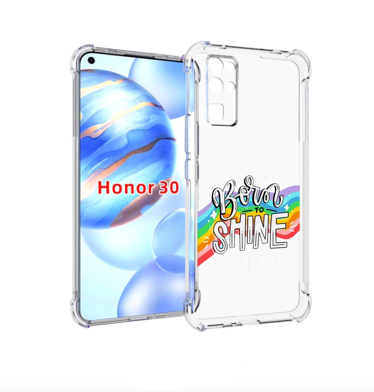 

Чехол бампер MyPads рожден-чтобы-сиять для Honor 30 (BMH-AN10) п, Прозрачный, Tocco