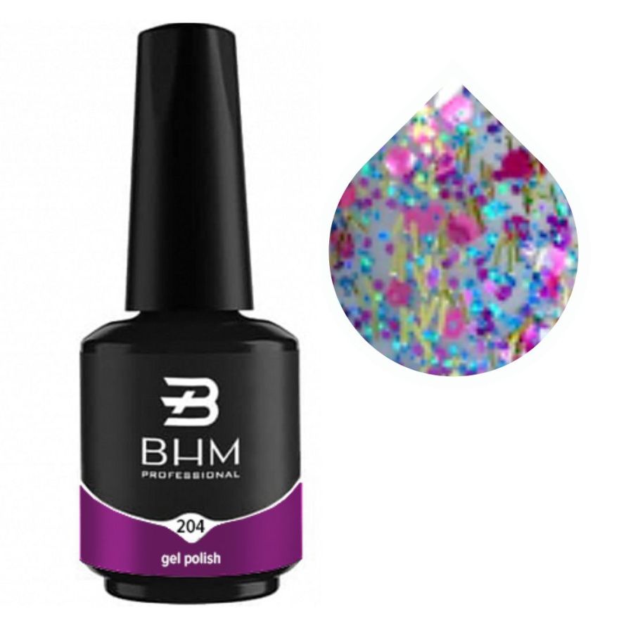Гель-лак для ногтей BHM Professional Confetti 204 7 мл