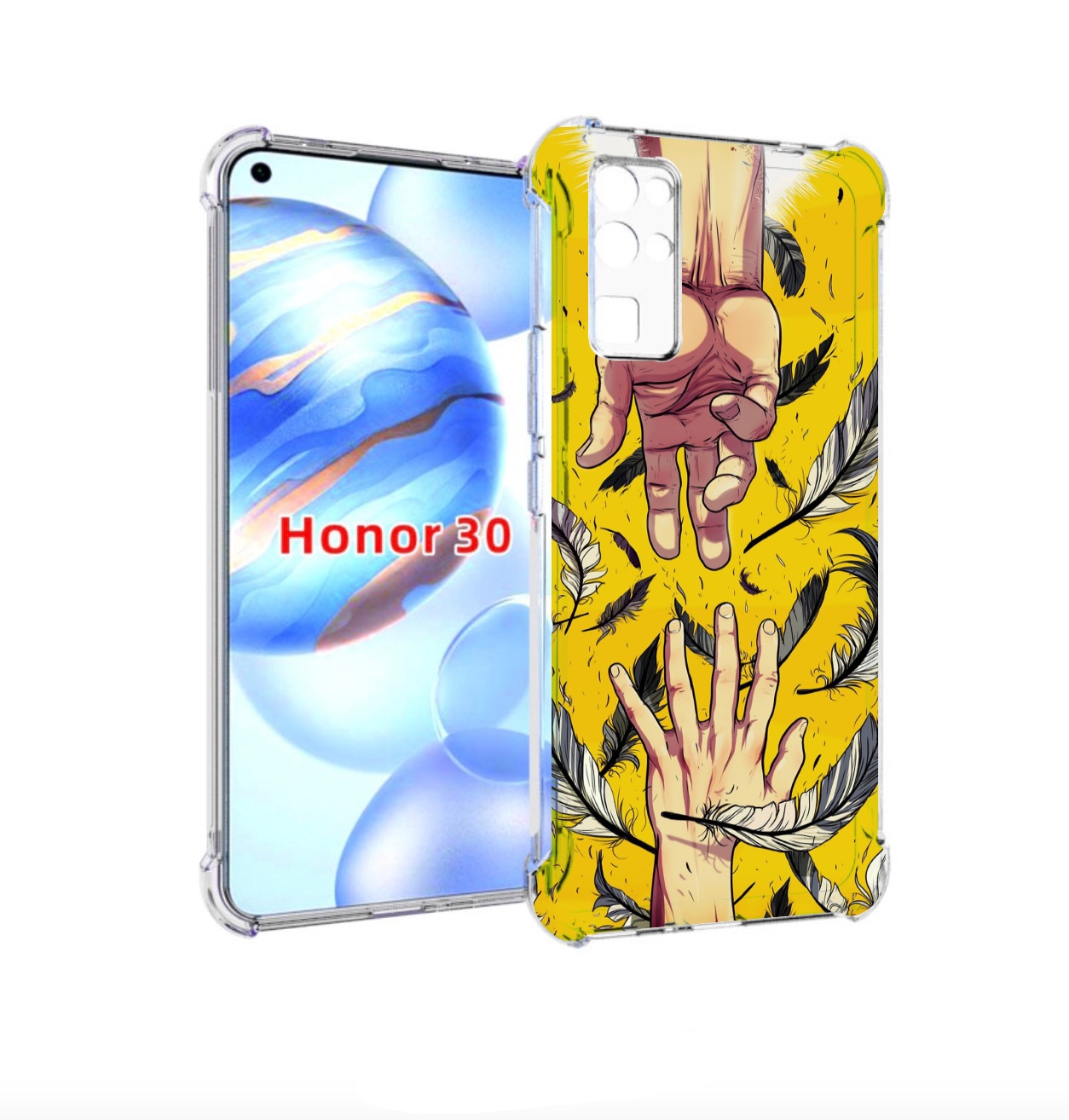 

Чехол бампер MyPads рука-в-руку для Honor 30 (BMH-AN10) противоу, Прозрачный, Tocco