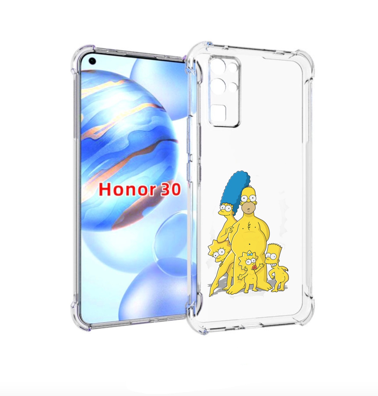 

Чехол бампер MyPads семья-симпсонов для Honor 30 (BMH-AN10) прот, Прозрачный, Tocco