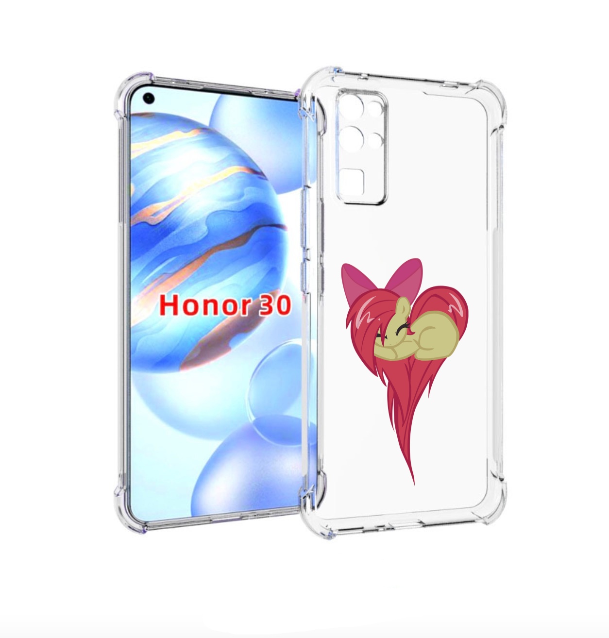 

Чехол бампер MyPads сердце-из-пони для Honor 30 (BMH-AN10) проти, Прозрачный, Tocco