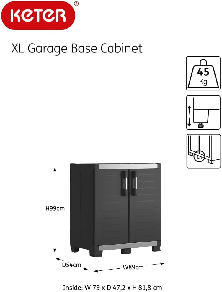 Пластиковая тумба Keter XL Garage Base Cabinet 89 х 54 х 99 см