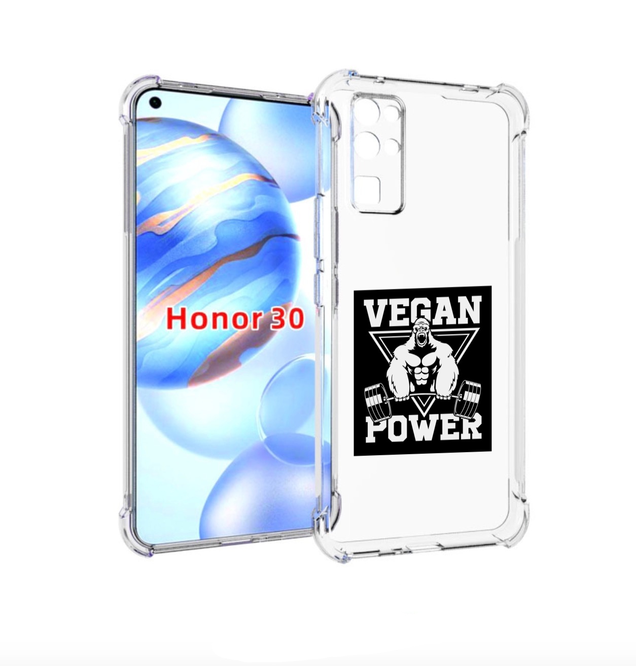 

Чехол бампер MyPads сила-вегана для Honor 30 (BMH-AN10) противоу, Прозрачный, Tocco