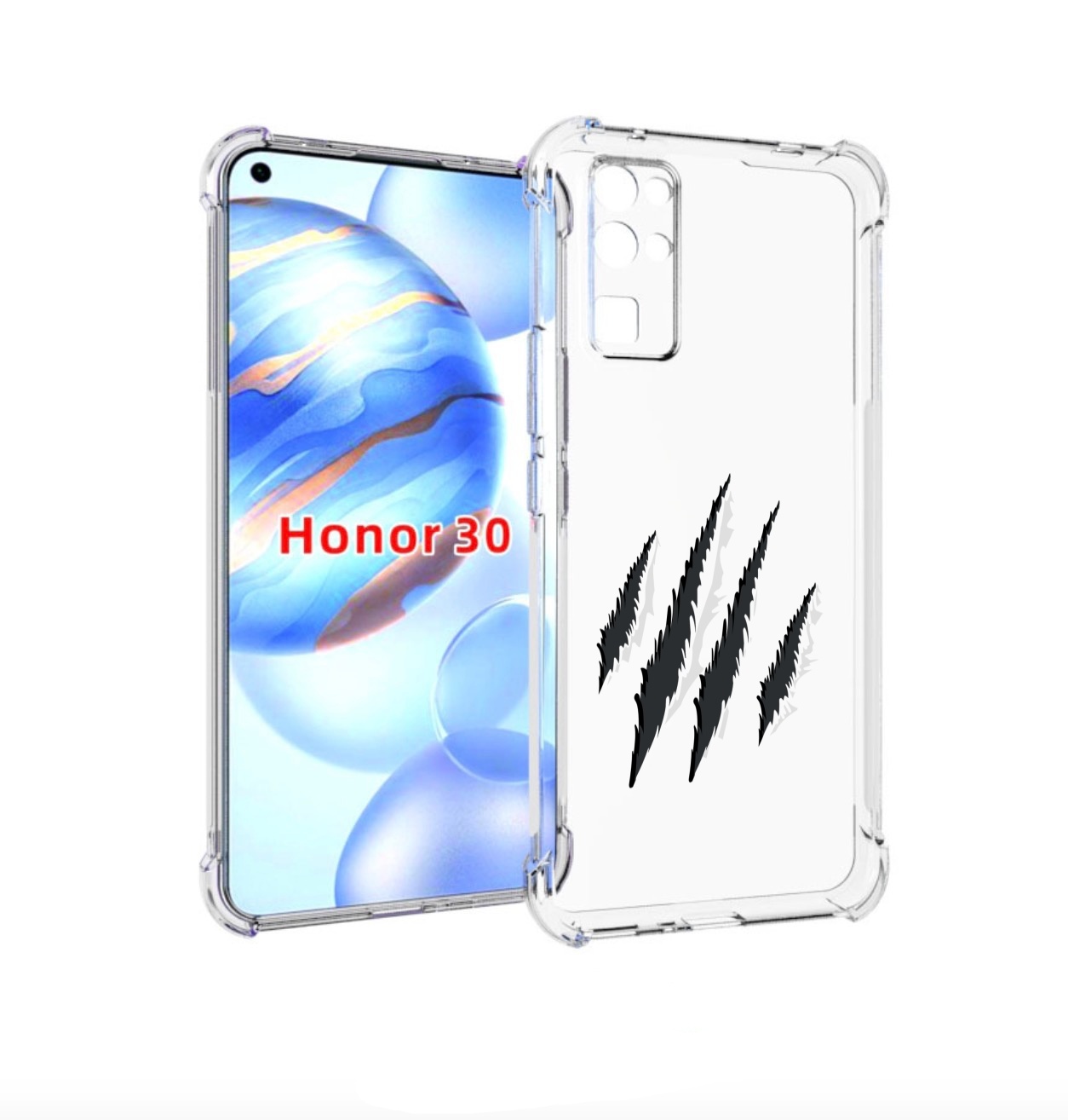 

Чехол бампер MyPads след-когтей для Honor 30 (BMH-AN10) противоу, Прозрачный, Tocco