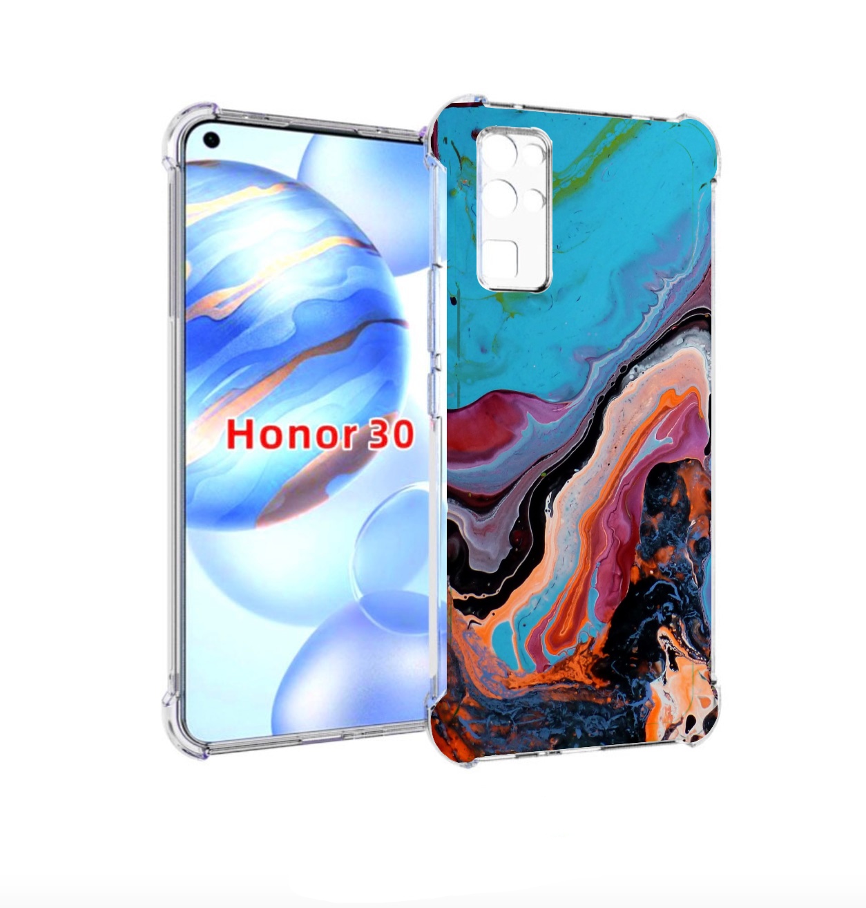 

Чехол бампер MyPads смешанные краски для Honor 30 (BMH-AN10) про, Прозрачный, Tocco