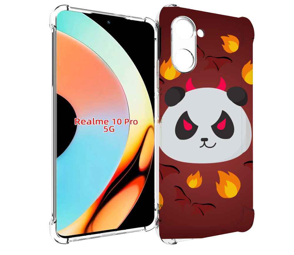 

Чехол бампер MyPads огненная-панда для Realme 10 Pro противоударный, Прозрачный, Tocco