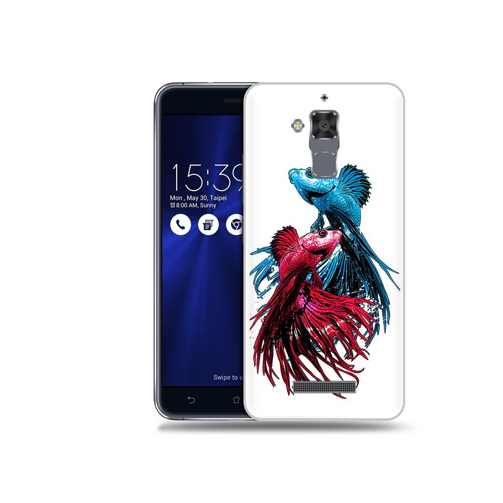 

Чехол MyPads Tocco для Asus ZenFone 3 Max (ZC520TL) рыбы петушки, Прозрачный, Tocco