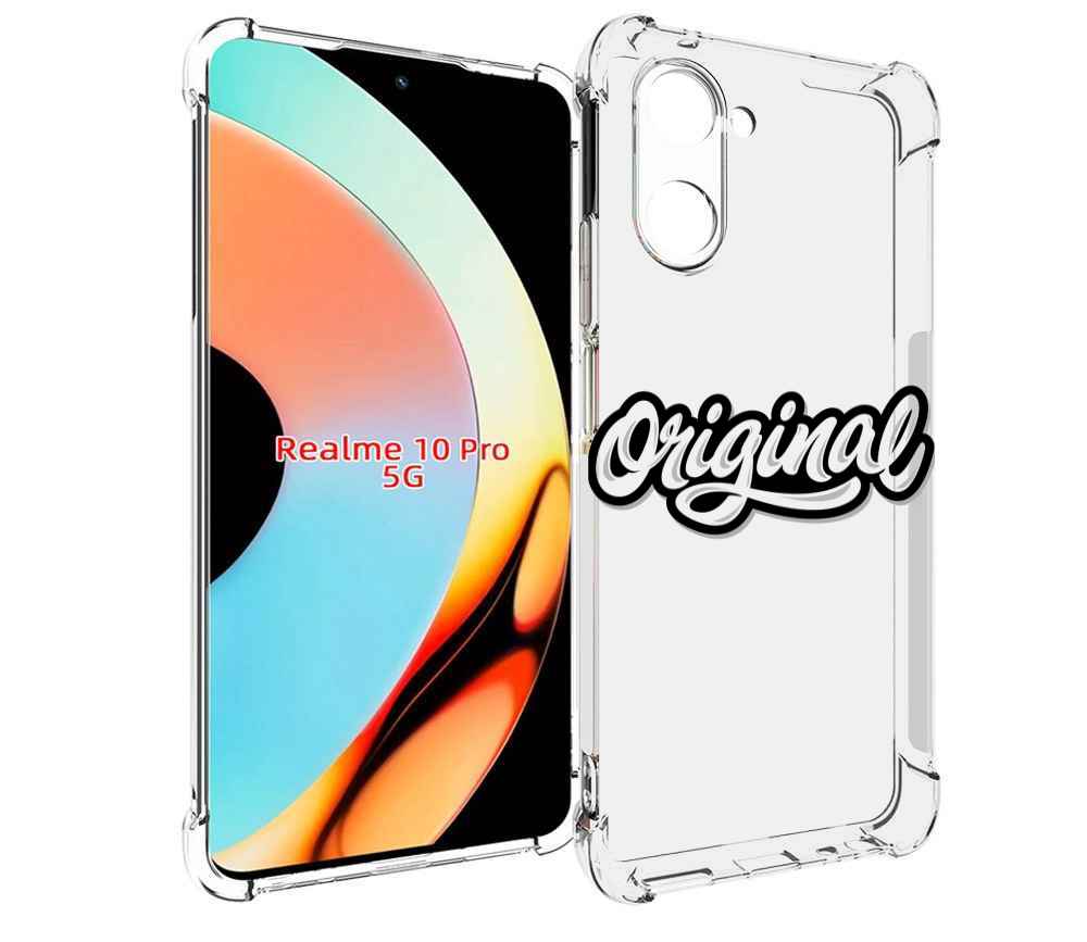 

Чехол бампер MyPads оригинал-надпись для Realme 10 Pro противоуд..., Прозрачный, Tocco