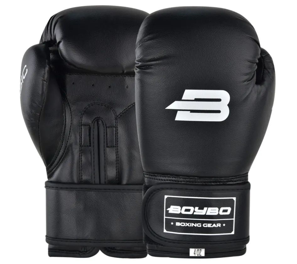 Перчатки боксёрские BoyBo Basic, BBG100 черные (6 OZ)