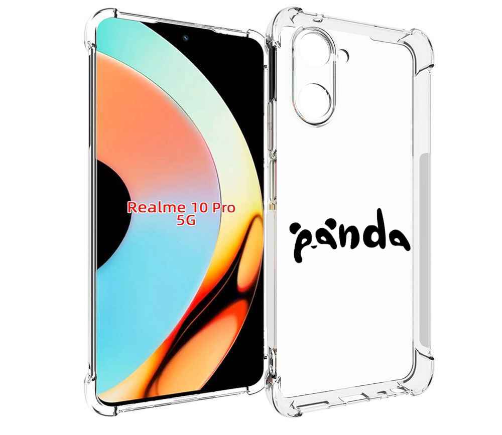 Чехол бампер MyPads панда надпись для Realme 10 Pro противоударный