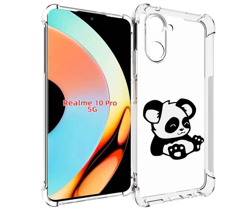 

Чехол бампер MyPads панда-детеныш детский для Realme 10 Pro прот..., Прозрачный, Tocco
