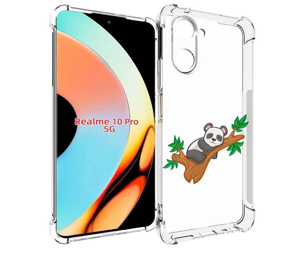 

Чехол бампер MyPads панда-на-деревце для Realme 10 Pro противоуд..., Прозрачный, Tocco