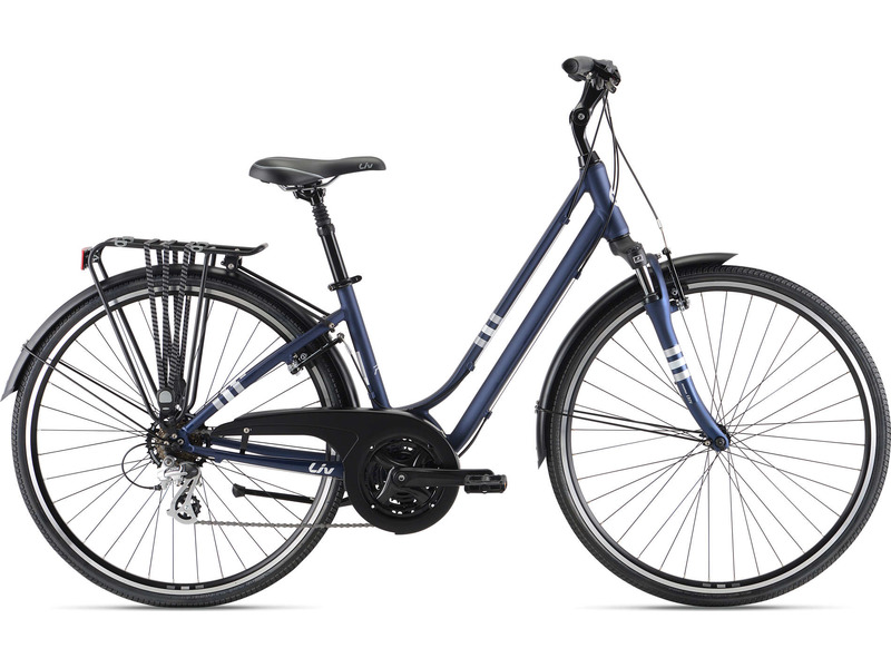 фото Женский велосипед giant flourish fs 2, год 2022, цвет синий, ростовка 18