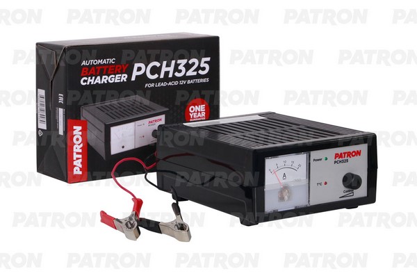 PATRON PCH325 Устройство зарядное для АКБ импульсное 12V, плавная регулировка тока - 0.8 -