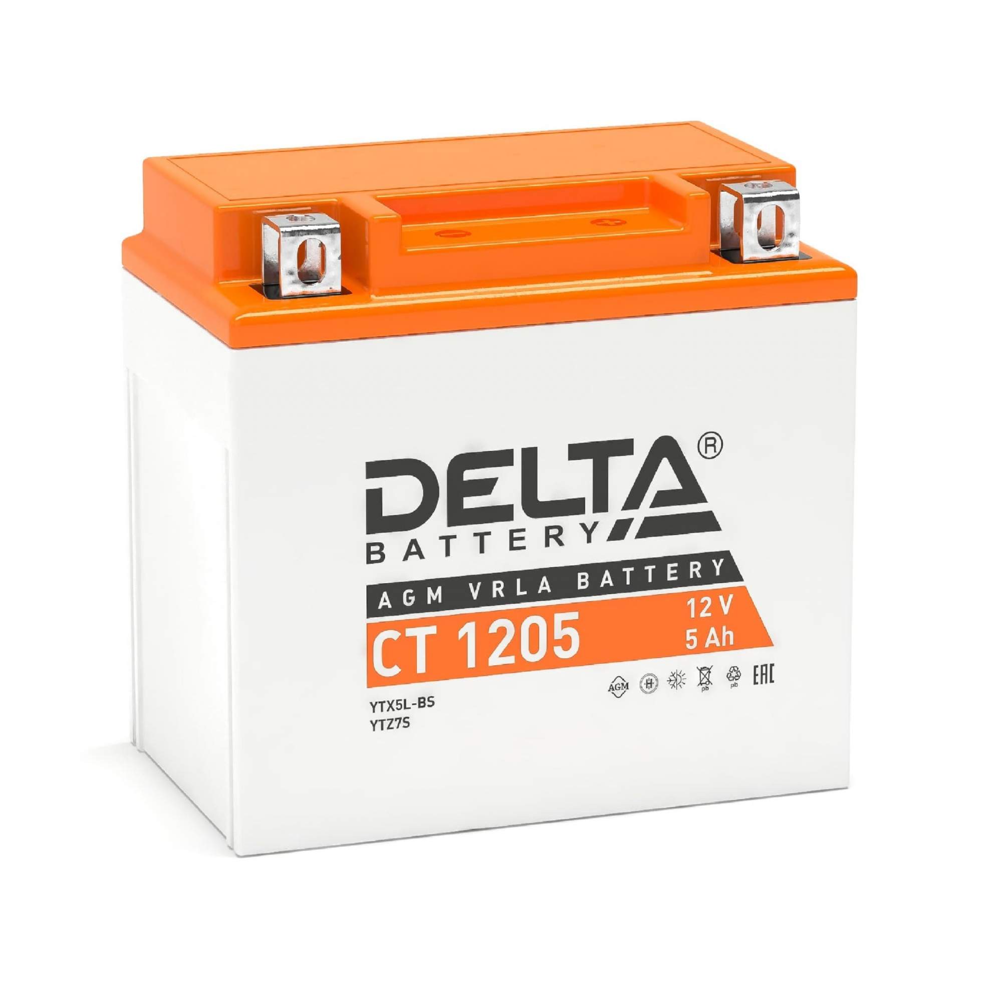 

Аккумулятор автомобильный DELTA AGM CT 1209.1 9Ah ПП 115A (YT9B-BS), DELTA 1