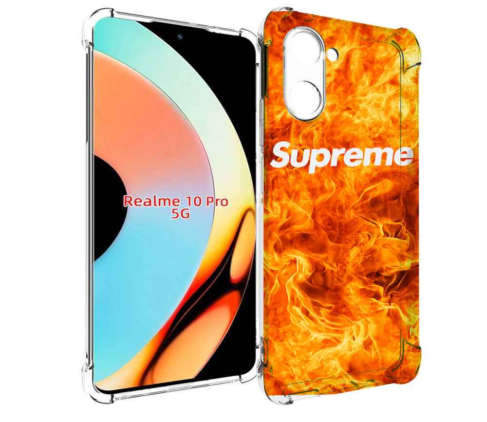

Чехол бампер MyPads пламя-пламенное суприм для Realme 10 Pro про..., Прозрачный, Tocco