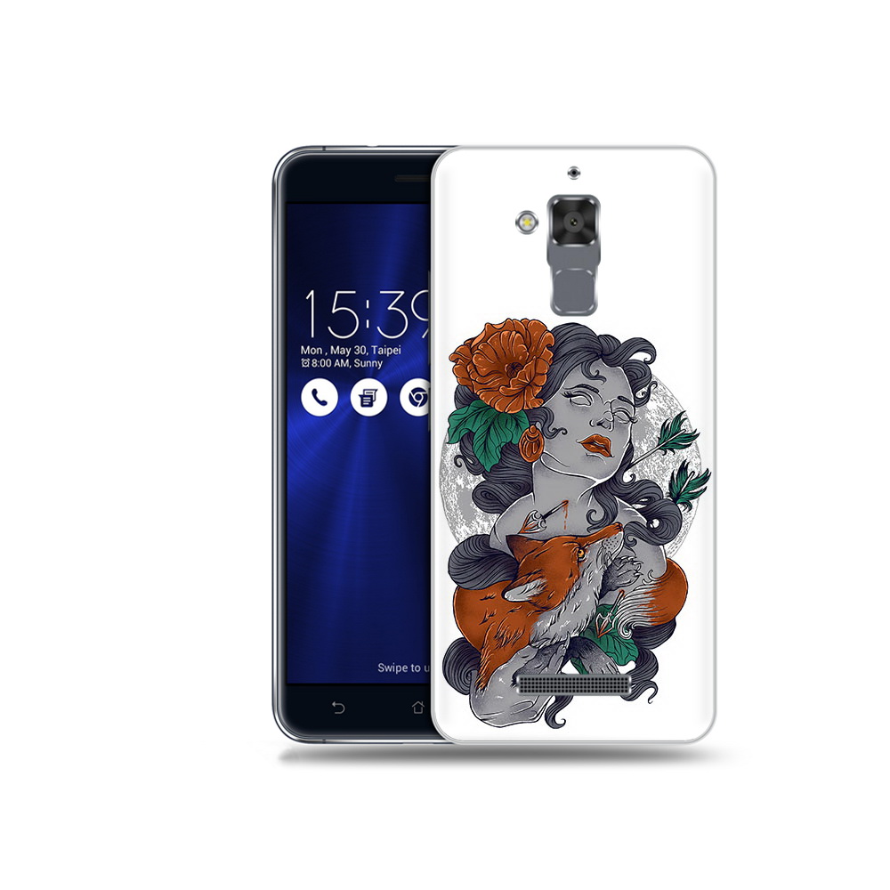 

Чехол MyPads Tocco для Asus ZenFone 3 Max (ZC520TL) темная девушка с лисой, Прозрачный, Tocco