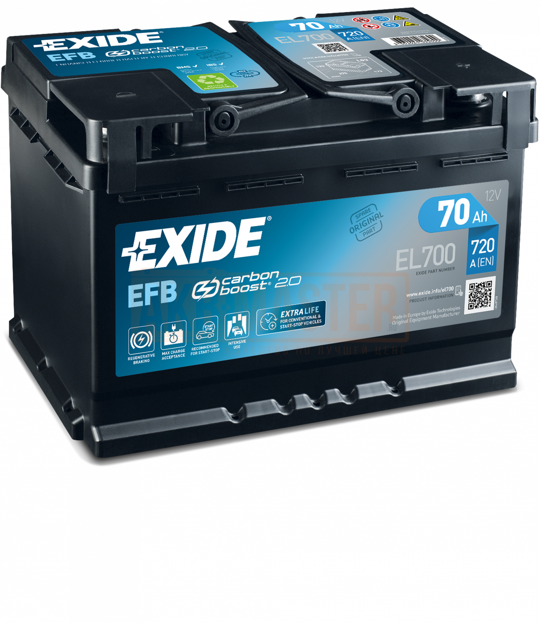 

Аккумулятор автомобильный EXIDE Premium EA770 77Ah ОП 760A, EXIDE 1