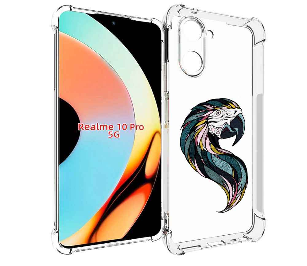 

Чехол бампер MyPads полупопугай для Realme 10 Pro противоударный, Прозрачный, Tocco