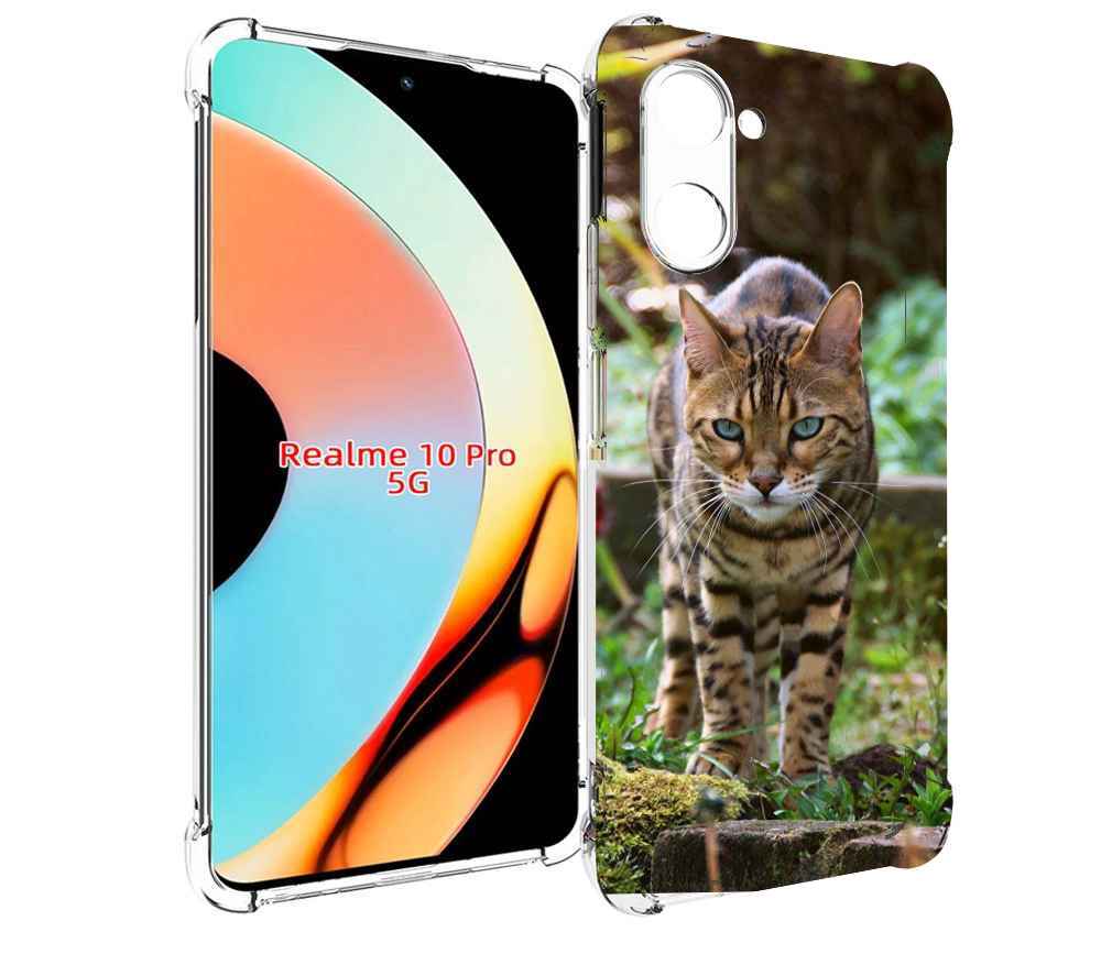 

Чехол бампер MyPads порода кошка бенгальская для Realme 10 Pro п..., Прозрачный, Tocco