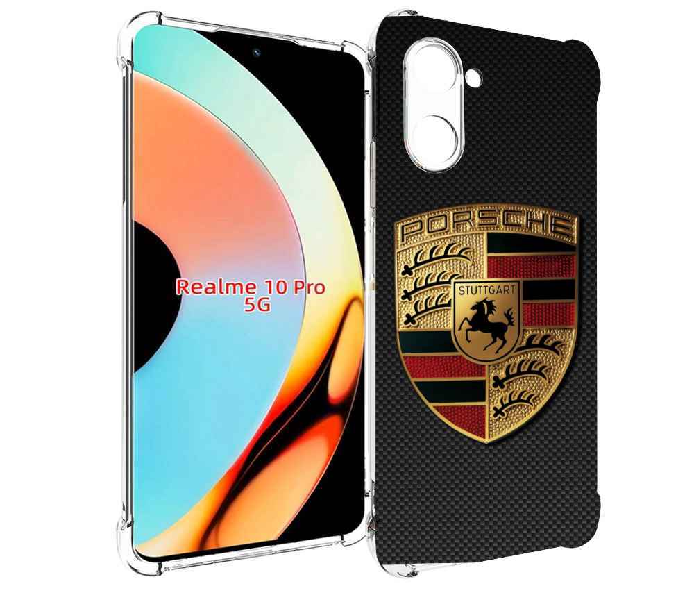 Чехол бампер MyPads порш porsche 1 для Realme 10 Pro противоударный