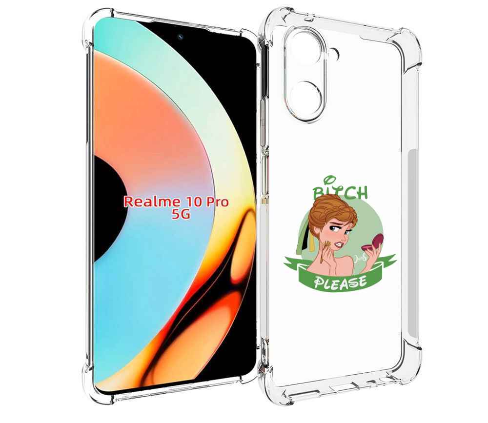 

Чехол бампер MyPads принцесса-Анна женский для Realme 10 Pro про..., Прозрачный, Tocco