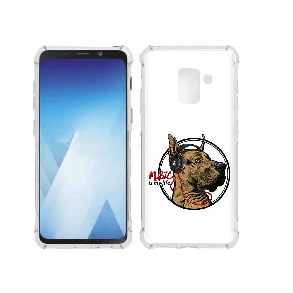 

Чехол MyPads Tocco для Samsung Galaxy A5 (2018) музыкальная собака (PT95317.573.490), Прозрачный, Tocco