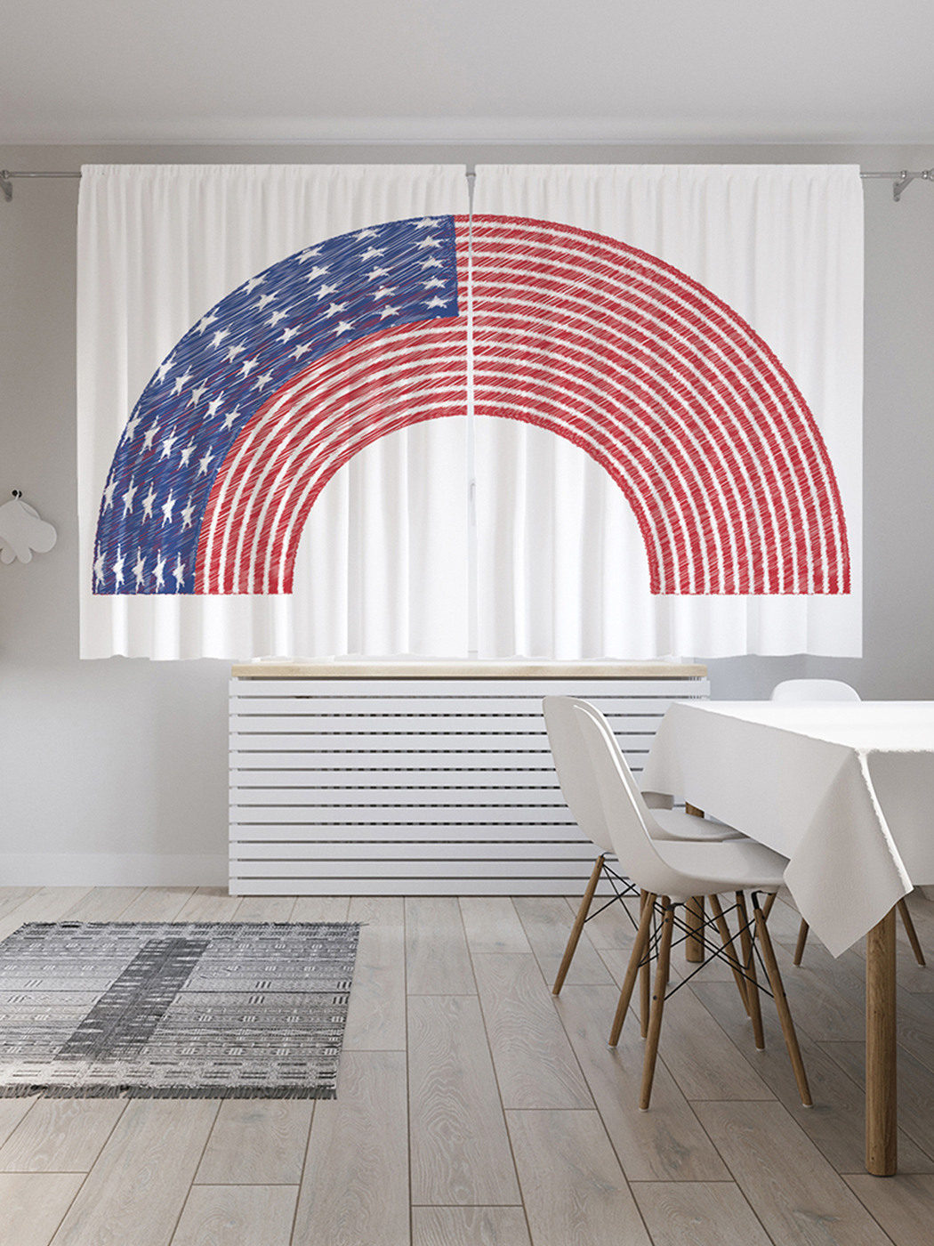 

Шторы с фотопечатью JoyArty "Радужный флаг США" из сатена, 290х180 см
