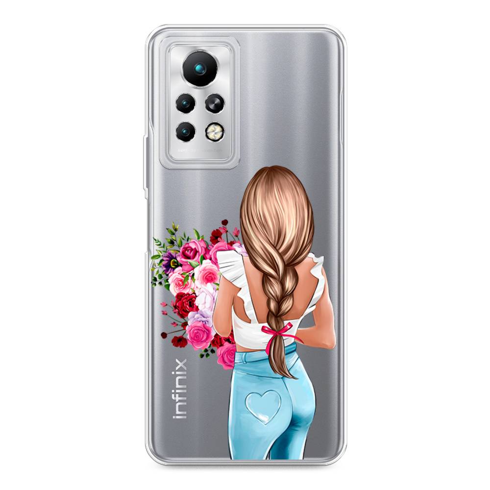

Чехол для Infinix Note 11 Pro "Девушка с цветами", Коричневый;розовый;голубой, 3100550-6