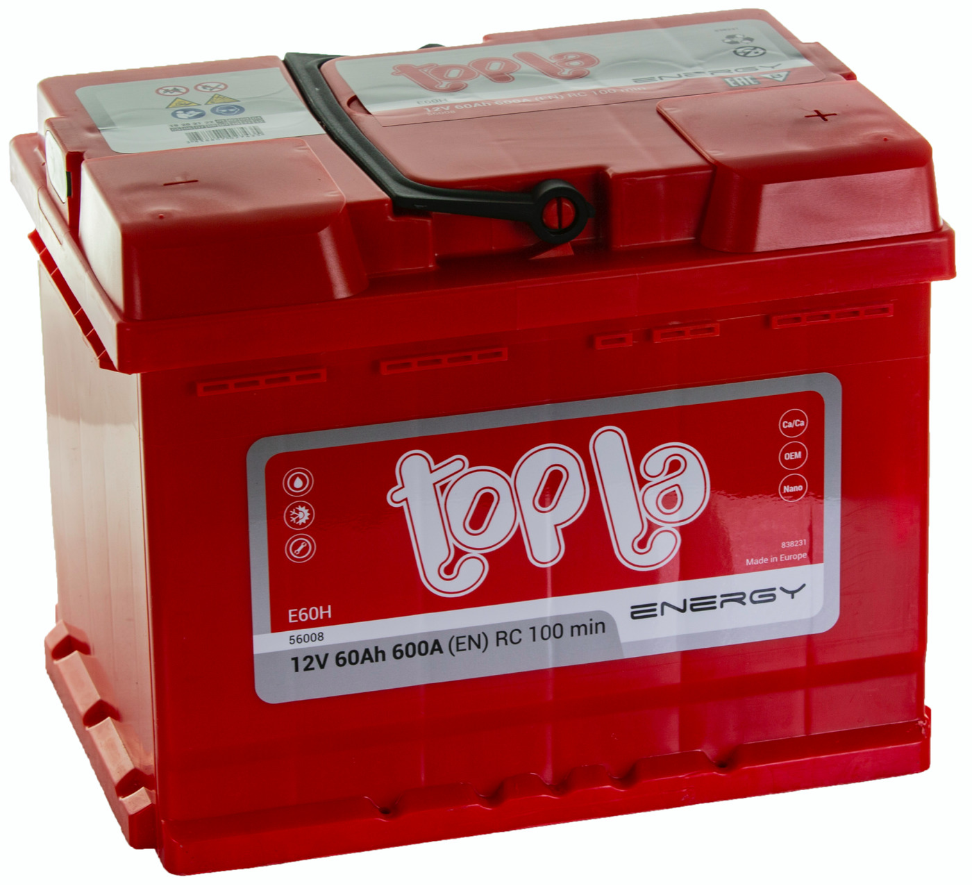 

Аккумулятор автомобильный Topla Energy E60X 60Ah ПП 600A (108160/56265), Topla 1
